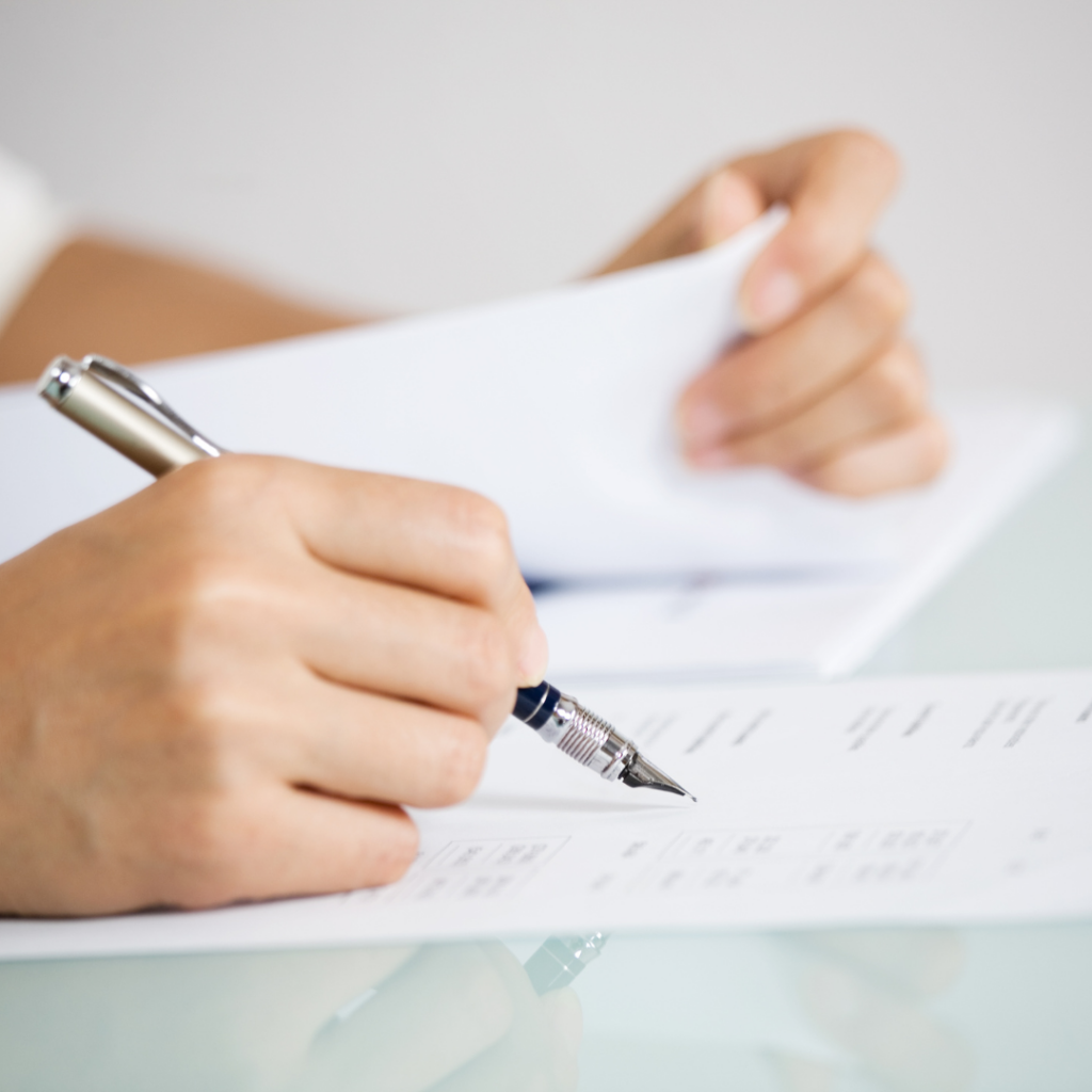 Writing a home offer.